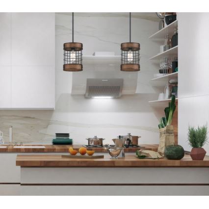 Westinghouse 61179 - Κρεμαστό φωτιστικό οροφής LANGSTON 1xE27/60W/230V barnwood