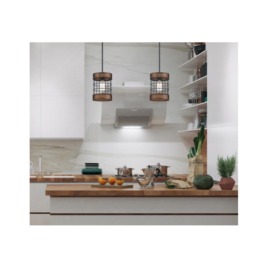 Westinghouse 61179 - Κρεμαστό φωτιστικό οροφής LANGSTON 1xE27/60W/230V barnwood