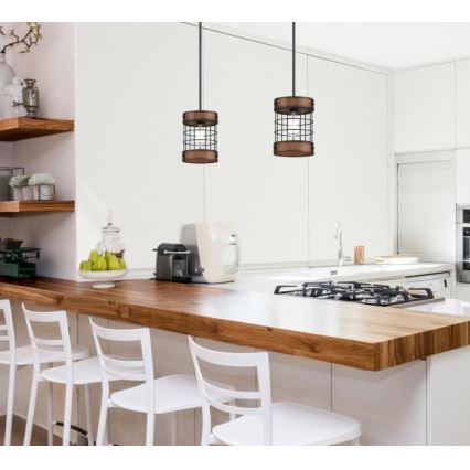 Westinghouse 61179 - Κρεμαστό φωτιστικό οροφής LANGSTON 1xE27/60W/230V barnwood