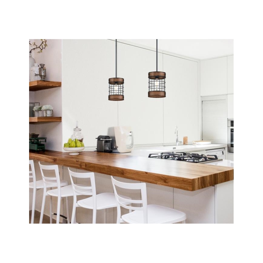 Westinghouse 61179 - Κρεμαστό φωτιστικό οροφής LANGSTON 1xE27/60W/230V barnwood
