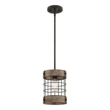 Westinghouse 61180 - Κρεμαστό φωτιστικό οροφής LANGSTON 1xE27/60W/230V πεύκο