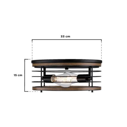 Westinghouse 61250 - Φωτιστικό οροφής ACKTON 2xE27/60W/230V barnwood