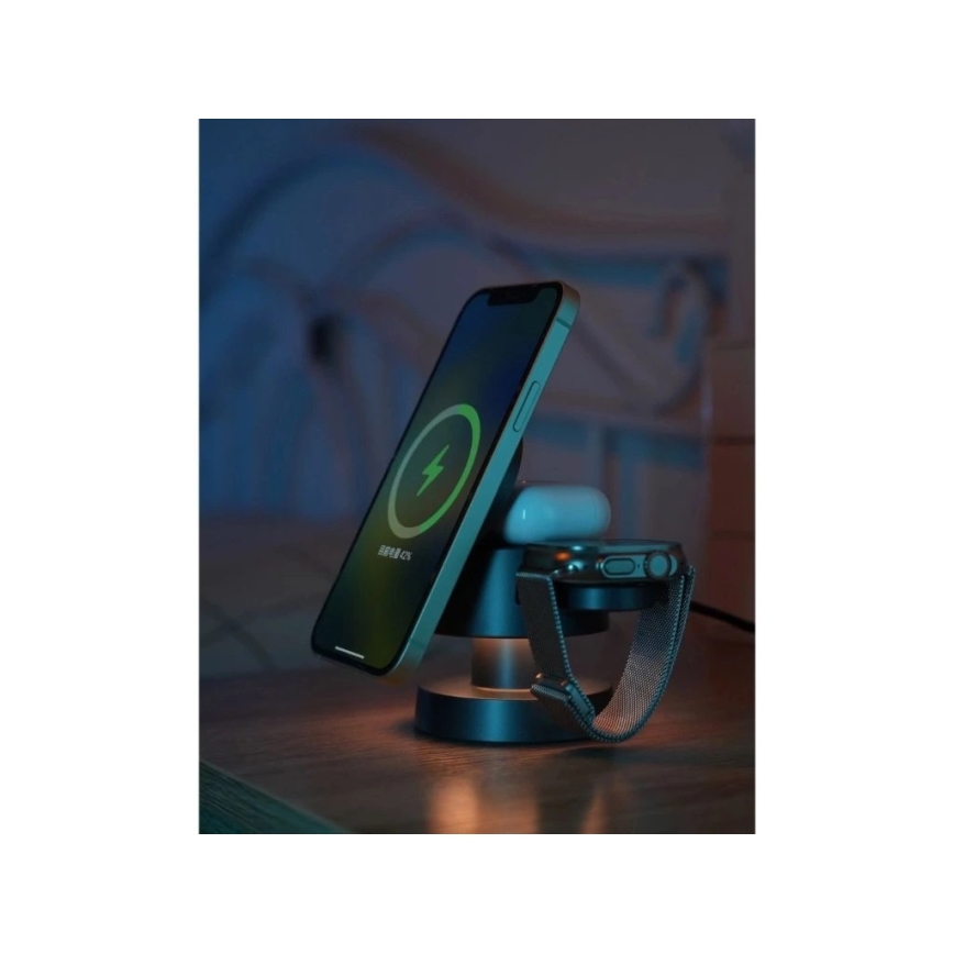 Winner Group - Ασύρματος φορτιστής 4 σε 1 MUSH8OOM 27W ανθρακί