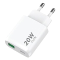 Winner Group - Αντάπτορας ταχείας φόρτισης 1xUSB-C + 1xUSB-A Power Delivery 20W λευκό