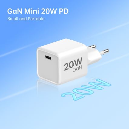 Winner Group- Αντάπτορας ταχείας φόρτισης 1xUSB-C PD 20W + Καλώδιο USB USB-C / USB-C 1m