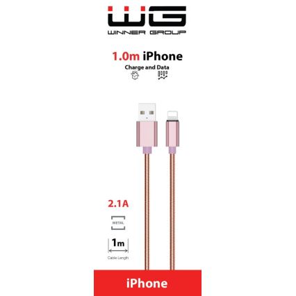 Winner Group - Καλώδιο USB Lightning / USB-A 1m ροζ