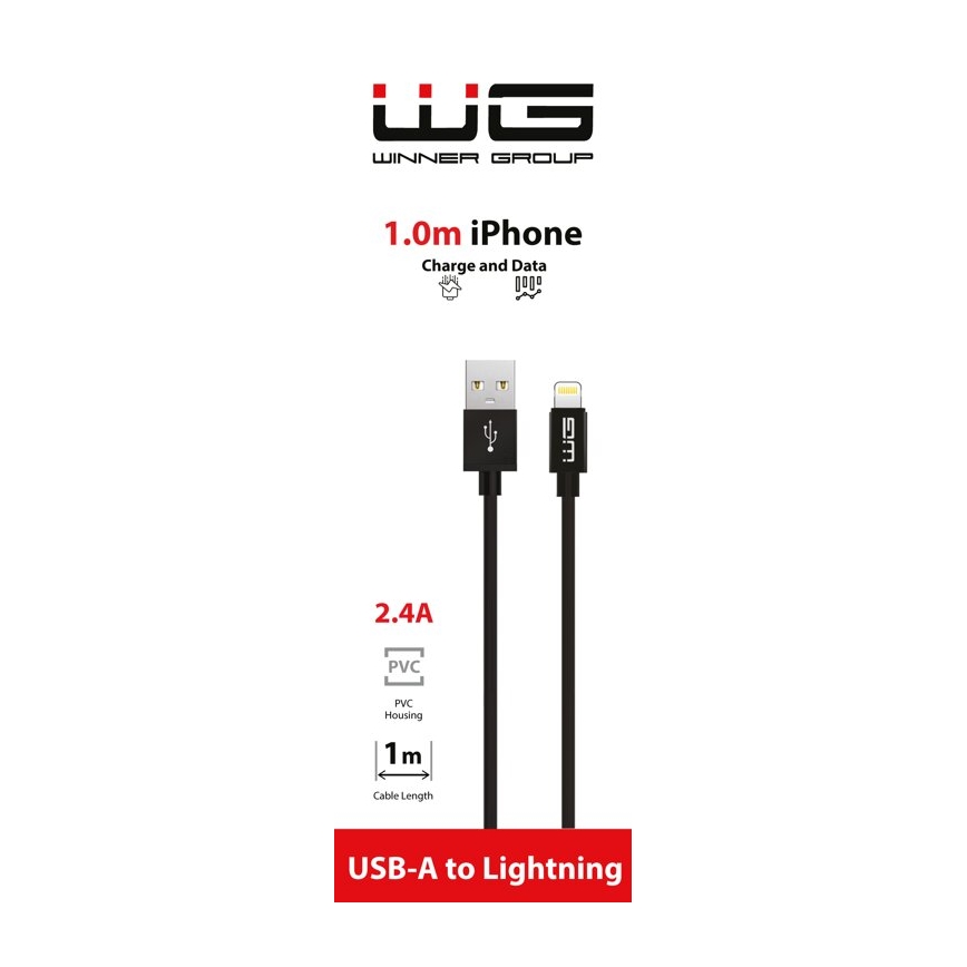 Winner Group - Καλώδιο USB Lightning / USB-A 1m μαύρο