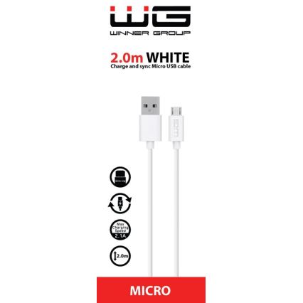 Winner Group - Καλώδιο USB Micro USB / USB-A 2m λευκό