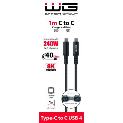 Winner Group - Καλώδιο USB USB-C / USB-C 240W 1m μαύρο