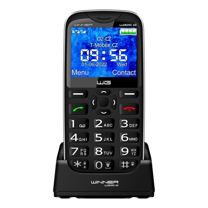 Winner Group - Κινητό τηλέφωνο για ηλικιωμένους 1600 mAh μαύρο