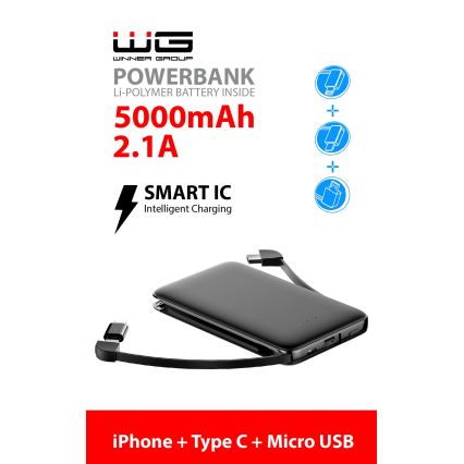 Winner Group - Power Bank 5000 mAh μαύρο