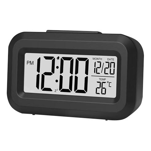 Winner Group - Ρολόι ξυπνητήρι με οθόνη LCD και θερμόμετρο 2xAAA μαύρο