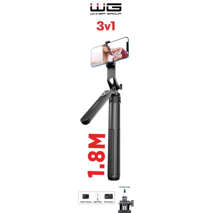 Winner Group - Selfie stick 3σε1 με ένα stand 55 mAh 180 cm μαύρο
