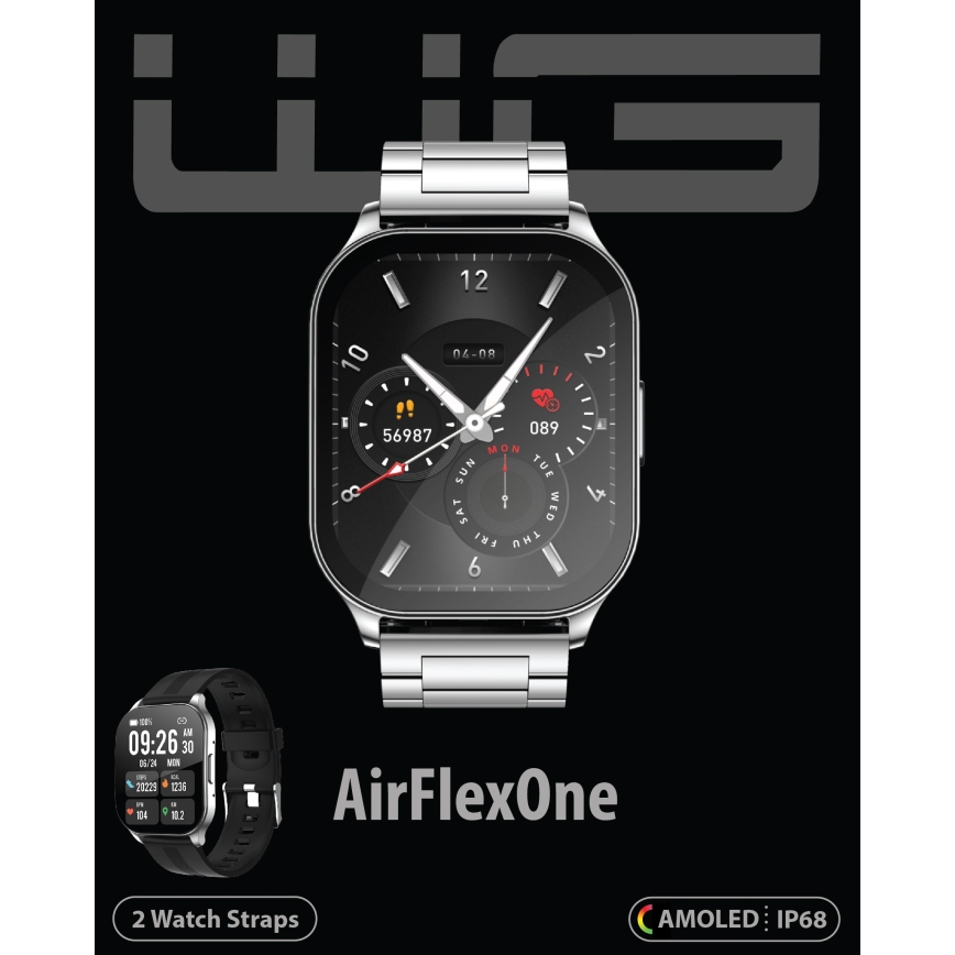 Winner Group - Smart watch AirFlexOn 300 mAh IP68 ασημί