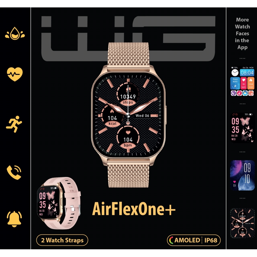 Winner Group - Smart watch AirFlexOne+ 300 mAh IP68 χρυσό