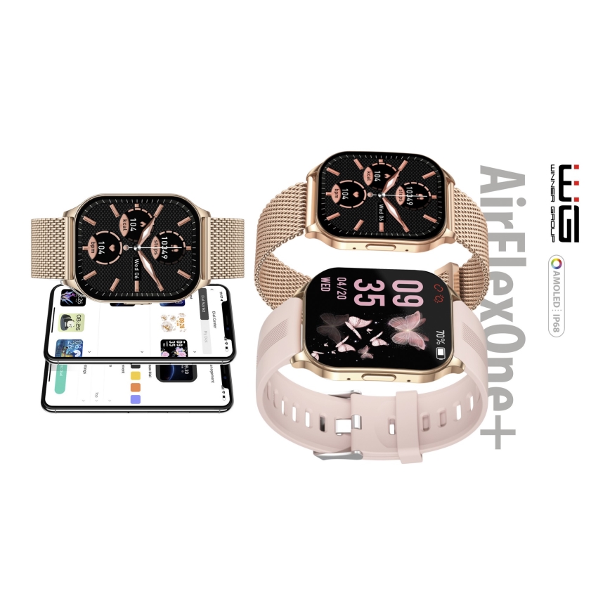 Winner Group - Smart watch AirFlexOne+ 300 mAh IP68 χρυσό