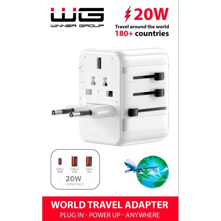 Winner Group - Travel fast φόρτιση αντάπτορας Power Delivery 20W λευκό