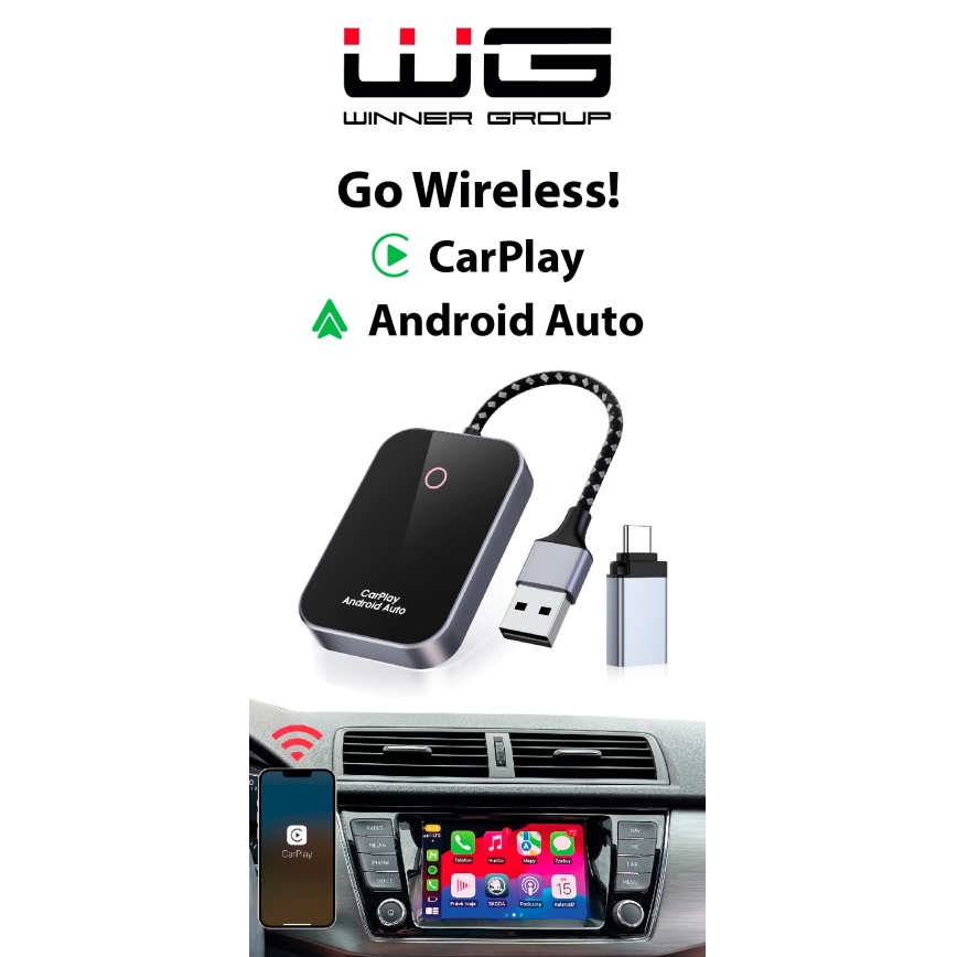 Winner Group-Αντάπτορας GoWireless! για ασύρματη σύνδεση CarPlay και Android Car