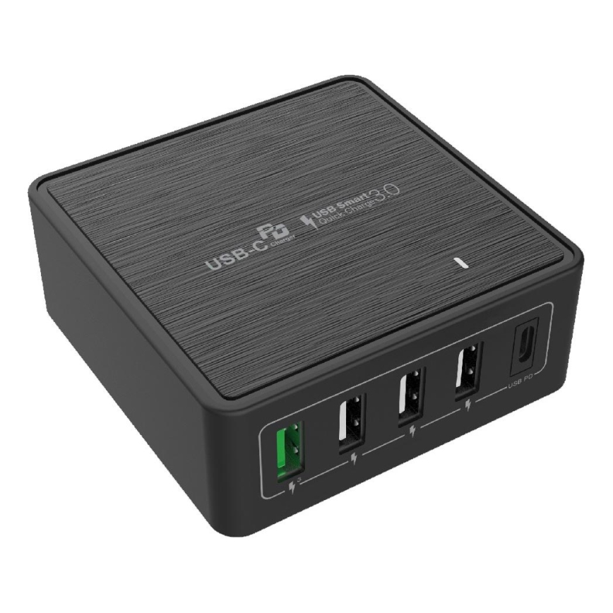 Winner Group - Αντάπτορας ταχείας φόρτισης 5xUSB-C Power Delivery 60W μαύρο