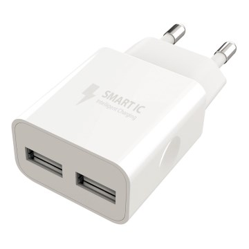Winner Group - Αντάπτορας φορτιστή 2xUSB-A 12W λευκό