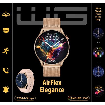 Winner Group - Έξυπνο ρολόι AirFlex 2 Elegance 280 mAh IP68 χρυσό