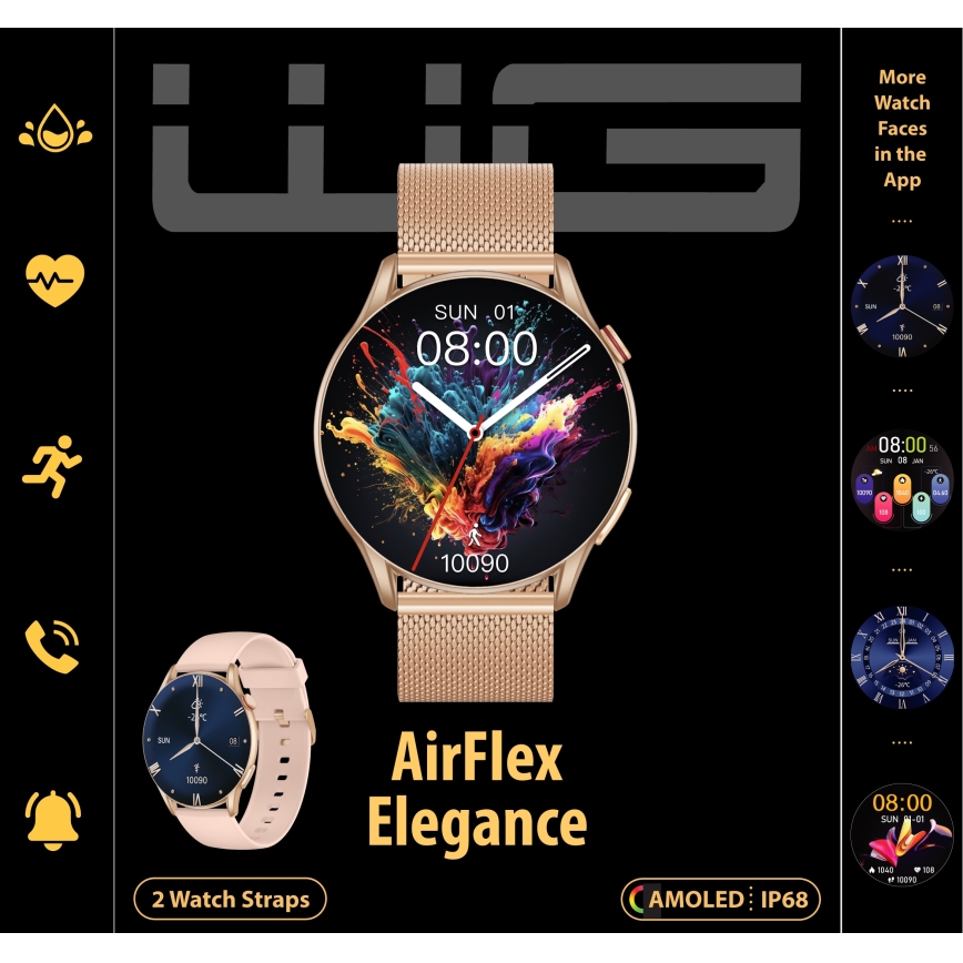 Winner Group - Έξυπνο ρολόι AirFlex 2 Elegance 280 mAh IP68 χρυσό