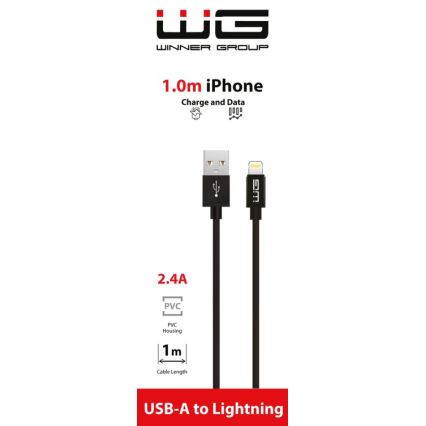 Winner Group - Καλώδιο USB Lightning / USB-A 1m μαύρο