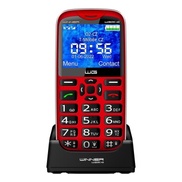 Winner Group - Κινητό τηλέφωνο για ηλικιωμένους 1600 mAh κόκκινο