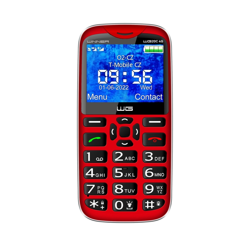 Winner Group - Κινητό τηλέφωνο για ηλικιωμένους 1600 mAh κόκκινο