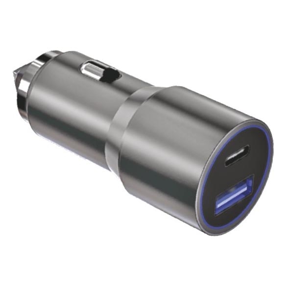 Winner Group - Φορτιστής αυτοκινήτου 1xUSB-C + 1xUSB-A Power Delivery 58,5W ασημί