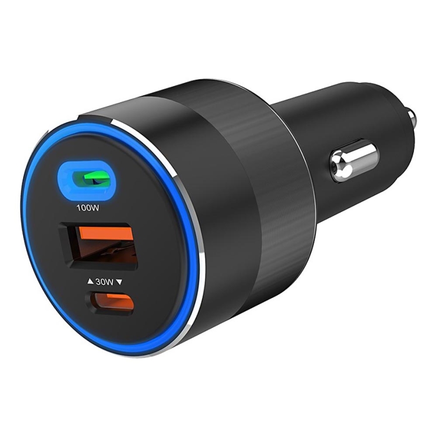 Winner Group - Φορτιστής αυτοκινήτου 2xUSB-C + 1xUSB-A Power Delivery 130W μαύρο