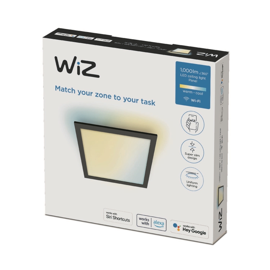 WiZ - LED Dimmable φωτιστικό οροφής SUPERSLIM LED/12W/230V 2700-6500K Wi-Fi μαύρο