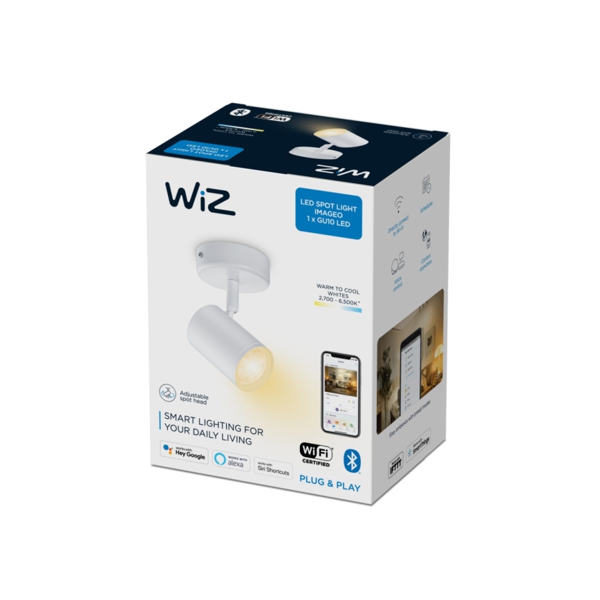 WiZ - LED Dimmable σποτ IMAGEO 1xGU10/4,9W/230V 2700-6500K CRI 90 Wi-Fi λευκό