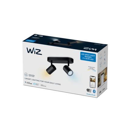 WiZ - LED Dimmable σποτ IMAGEO 2xGU10/4,9W/230V 2700-6500K Wi-Fi CRI 90 μαύρο