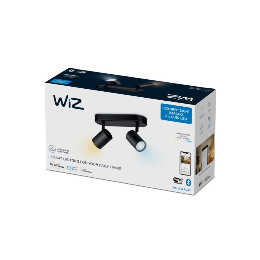 WiZ - LED Dimmable σποτ IMAGEO 2xGU10/4,9W/230V 2700-6500K Wi-Fi CRI 90 μαύρο