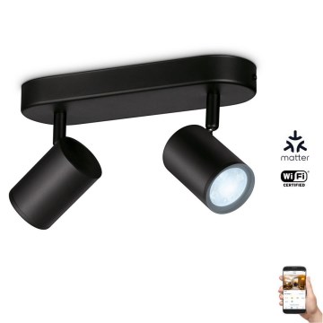 WiZ - LED Dimmable σποτ IMAGEO 2xGU10/4,9W/230V 2700-6500K Wi-Fi CRI 90 μαύρο