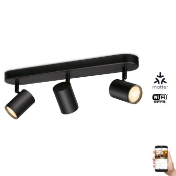 WiZ - LED Dimmable σποτ IMAGEO 3xGU10/4,9W/230V 2700-6500K Wi-Fi CRI 90 μαύρο