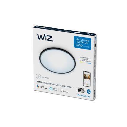 WiZ - LED Dimmable φωτιστικό οροφής SUPERSLIM LED/14W/230V 2700-6500K Wi-Fi μαύρο