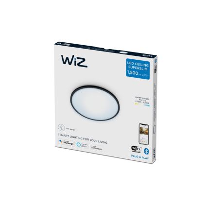 WiZ - LED Dimmable φωτιστικό οροφής SUPERSLIM LED/16W/230V 2700-6500K Wi-Fi μαύρο