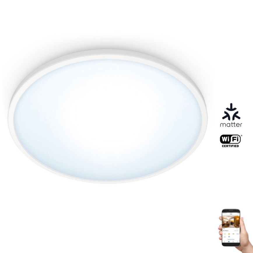 WiZ - LED Dimmable φωτιστικό οροφής SUPERSLIM LED/16W/230V 2700-6500K Wi-Fi λευκό