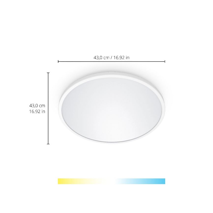 WiZ - LED Dimmable φωτιστικό οροφής SUPERSLIM LED/22W/230V 2700-6500K Wi-Fi λευκό