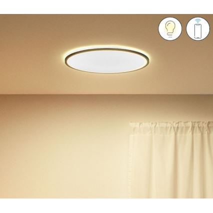 WiZ - LED Dimmable φωτιστικό οροφής SUPERSLIM LED/22W/230V 2700-6500K Wi-Fi μαύρο