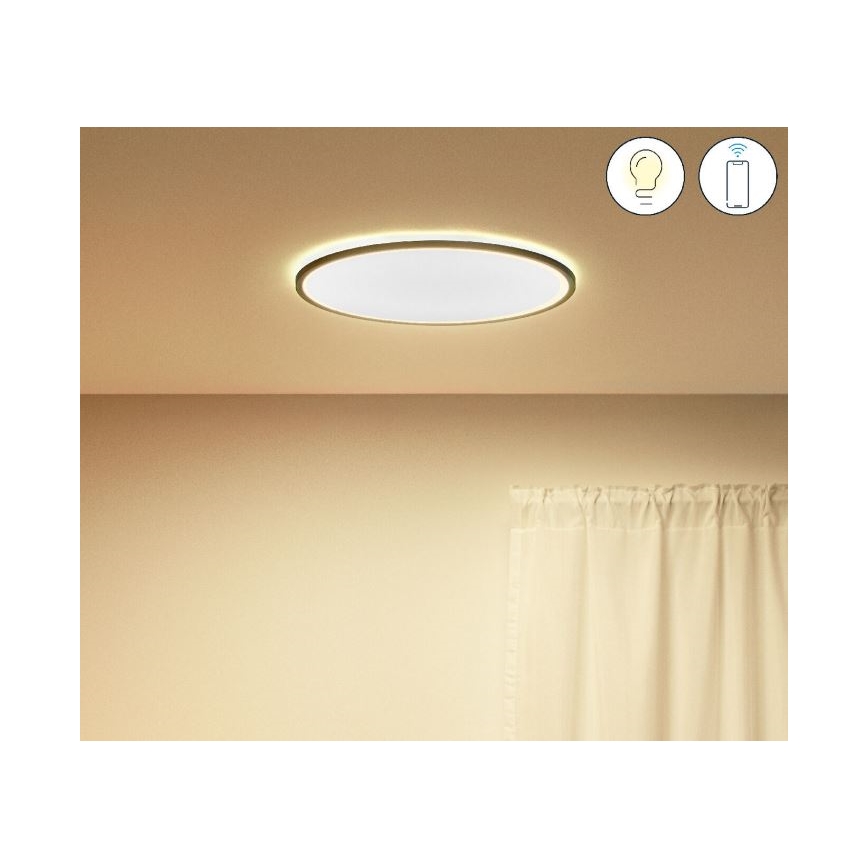 WiZ - LED Dimmable φωτιστικό οροφής SUPERSLIM LED/22W/230V 2700-6500K Wi-Fi μαύρο