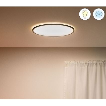 WiZ - LED Dimmable φωτιστικό οροφής SUPERSLIM LED/22W/230V 2700-6500K Wi-Fi μαύρο