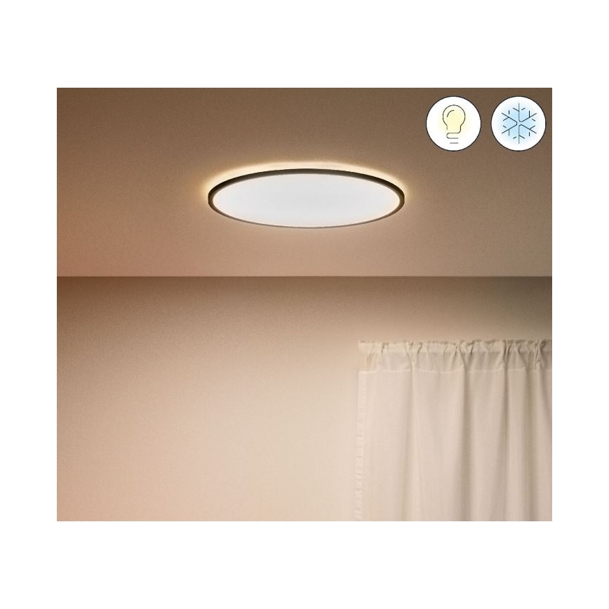 WiZ - LED Dimmable φωτιστικό οροφής SUPERSLIM LED/22W/230V 2700-6500K Wi-Fi μαύρο