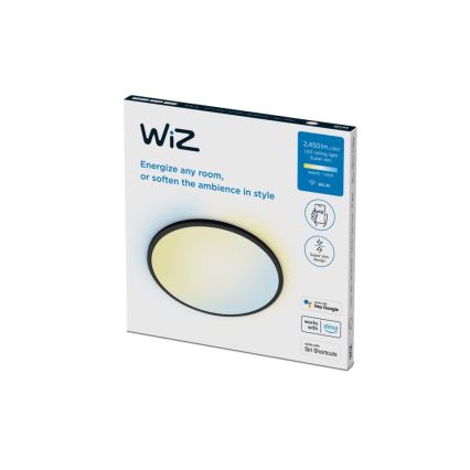 WiZ - LED Dimmable φωτιστικό οροφής SUPERSLIM LED/22W/230V 2700-6500K Wi-Fi μαύρο