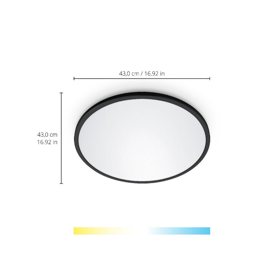 WiZ - LED Dimmable φωτιστικό οροφής SUPERSLIM LED/22W/230V 2700-6500K Wi-Fi μαύρο