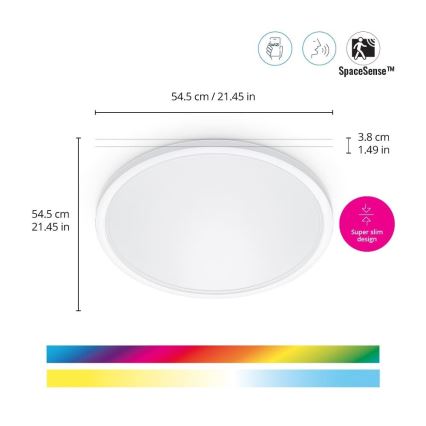 WiZ - LED RGB dimmable φωτιστικό οροφής SUPERSLIM LED/32W/230V 2700-6500K Wi-Fi λευκό