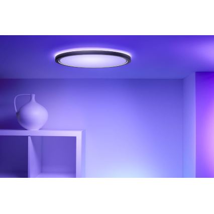 WiZ - LED RGB dimmable φωτιστικό οροφής SUPERSLIM LED/32W/230V 2700-6500K Wi-Fi μαύρο