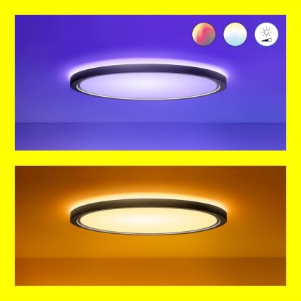 WiZ - LED RGB dimmable φωτιστικό οροφής SUPERSLIM LED/32W/230V 2700-6500K Wi-Fi μαύρο